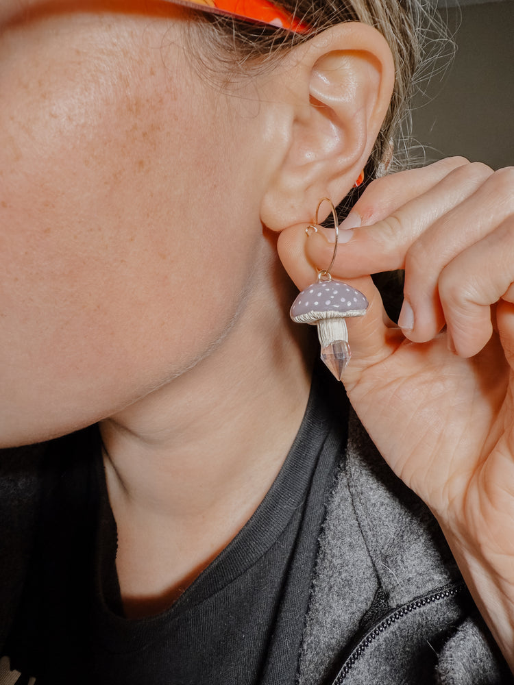 Willow Mushroom Hoop Earrings