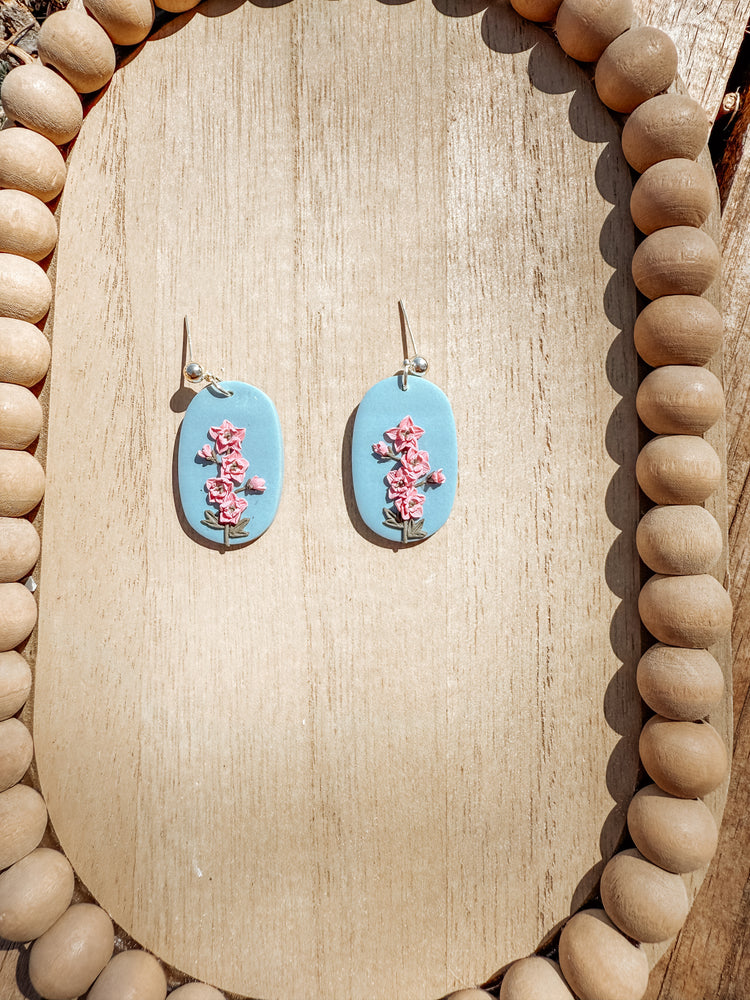 Larkspur July Birth Flower Earrings