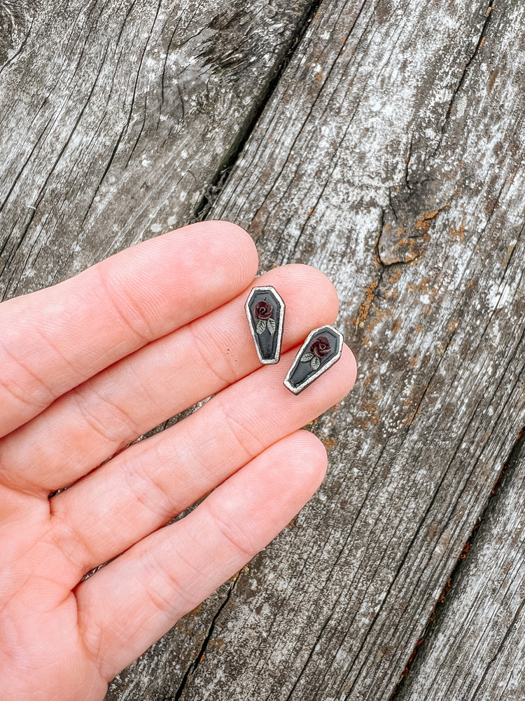 Flower Coffin Stud Earrings