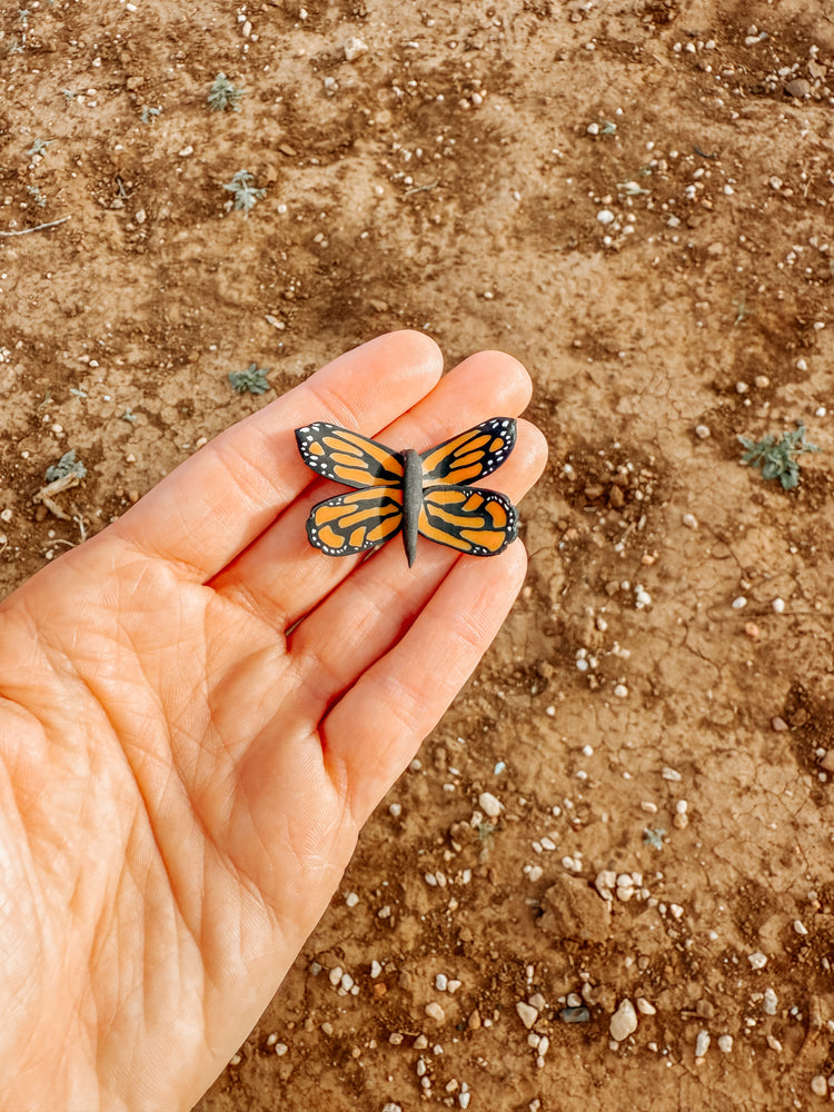 3D Monarch Butterfly Hoop Earrings