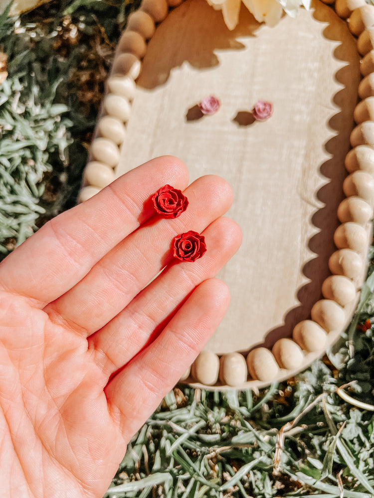 Rose 3D Stud Earrings
