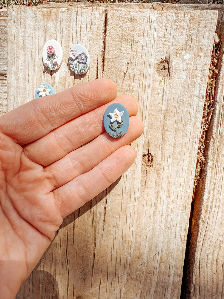 Birth Flower Stud Earrings