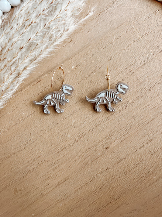 Fossil Dinosaur Hoop Earrings