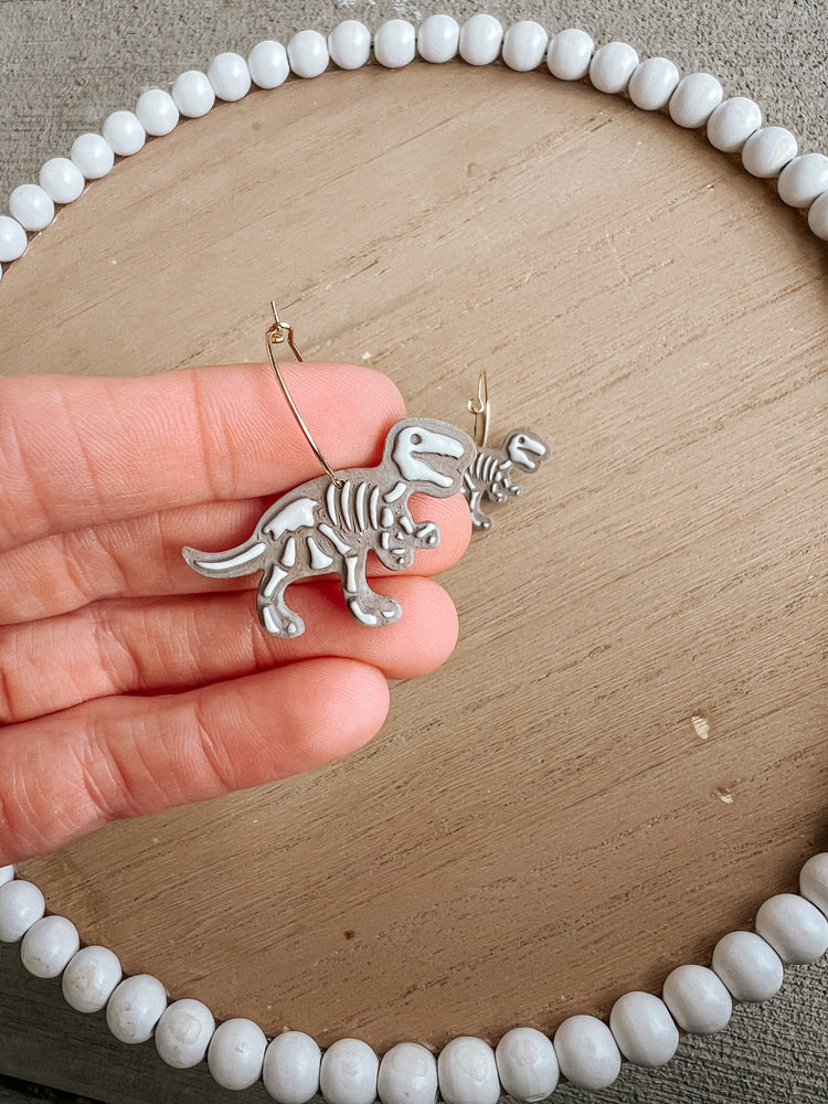 Fossil Dinosaur Hoop Earrings