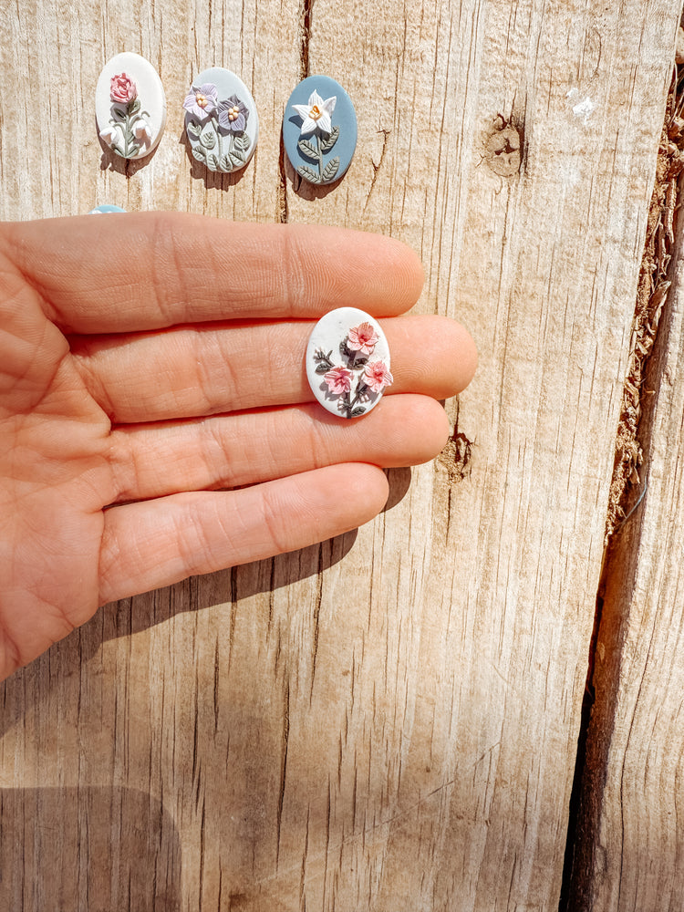Birth Flower Stud Earrings