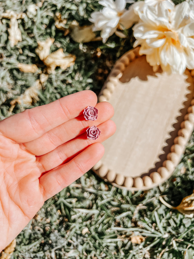 Rose 3D Stud Earrings