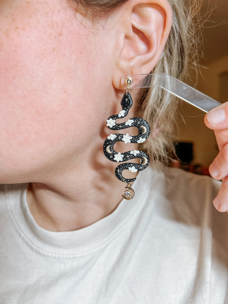 Celestial Snake Dangle Earrings