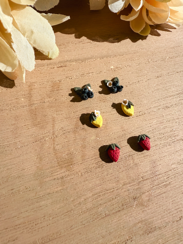 Tiny Fruit Stud Earrings