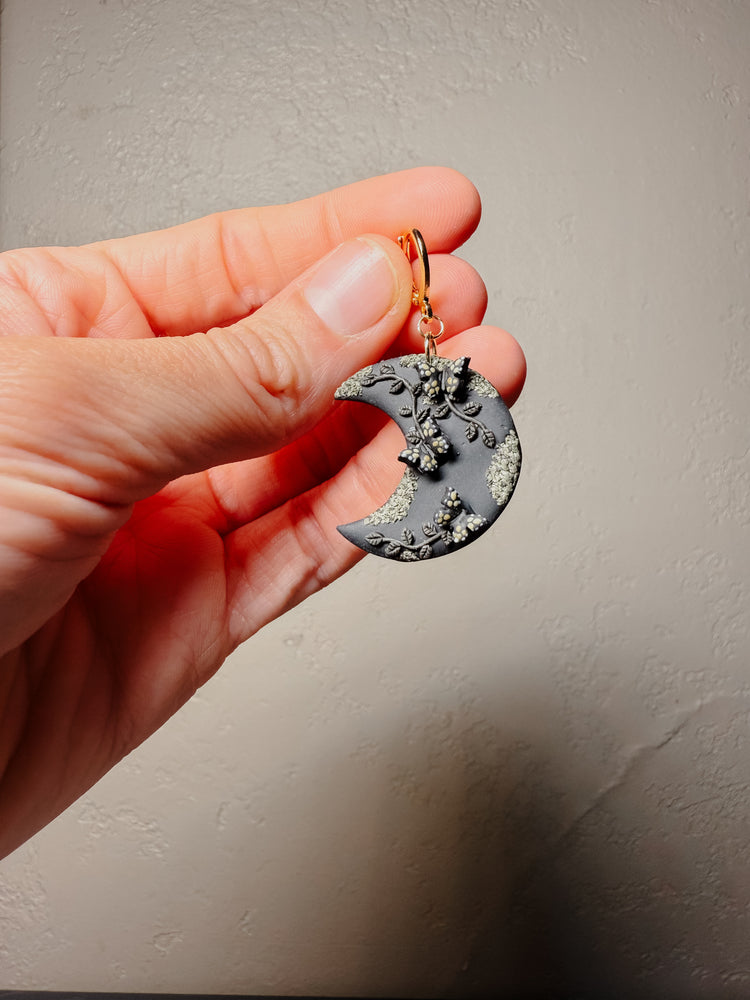 Midnight Garden Moon Dangles