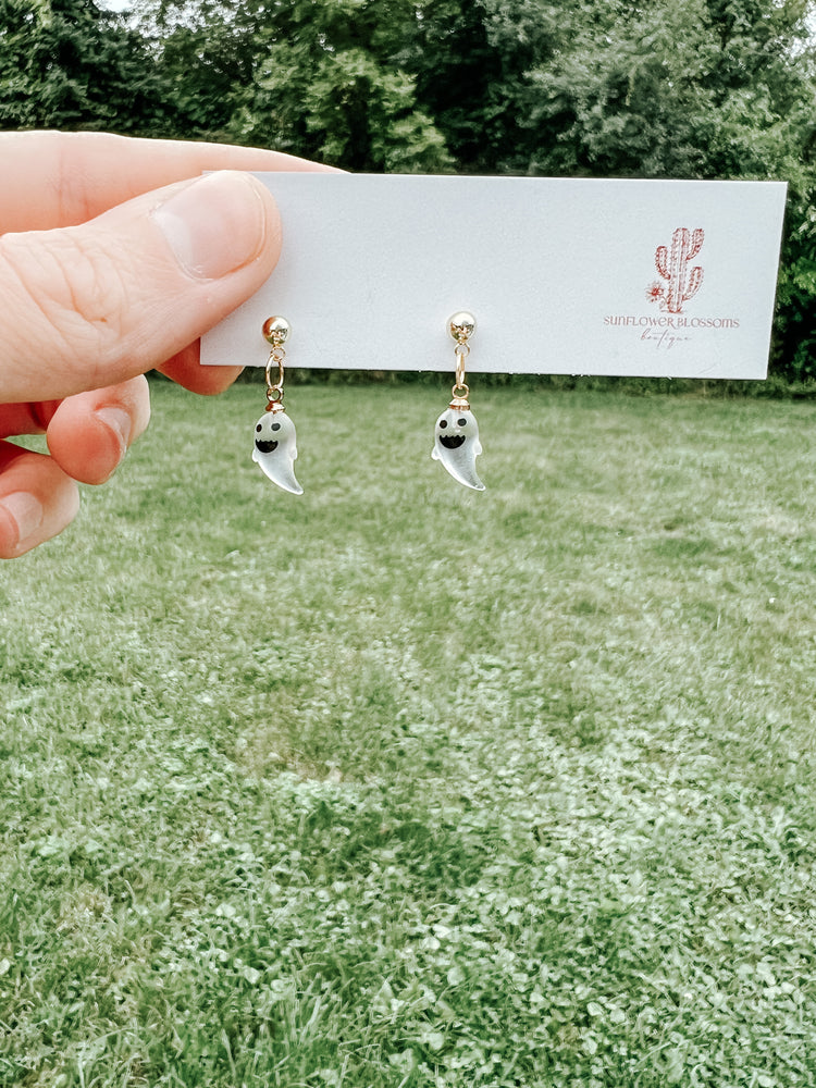 Ghost & Pumpkin Dainty Earrings