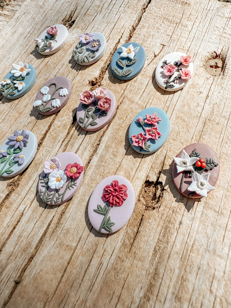 Birth Flower Stud Earrings