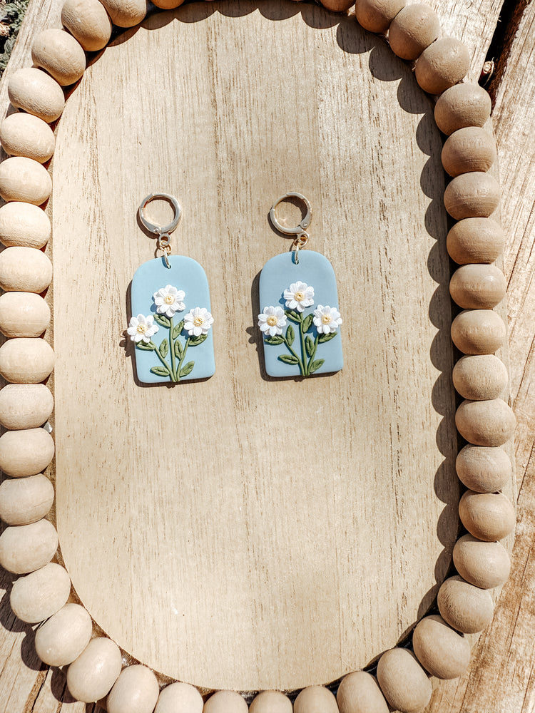 Daisy April Birth Flower Earrings