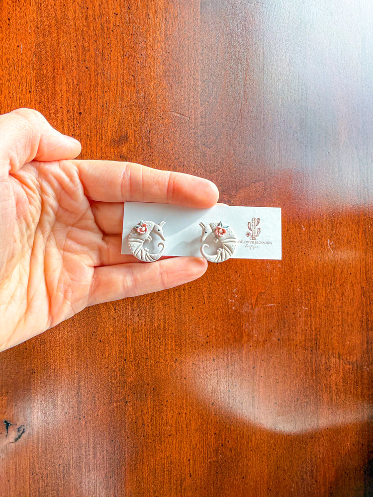 Armadillo Floral Stud Earrings