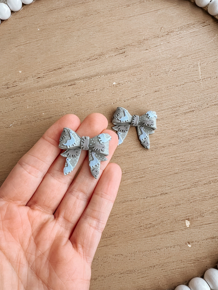 Dino Bow Stud Earrings