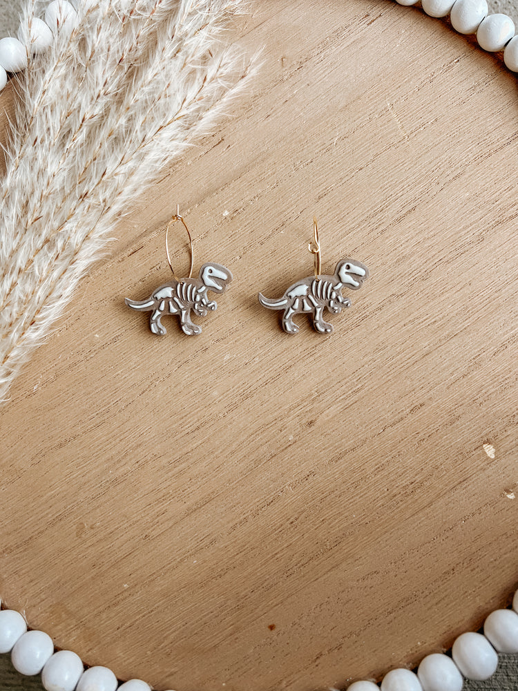 Fossil Dinosaur Hoop Earrings
