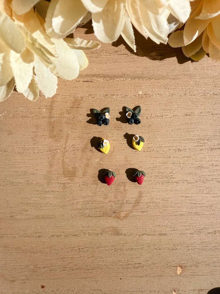 Tiny Fruit Stud Earrings