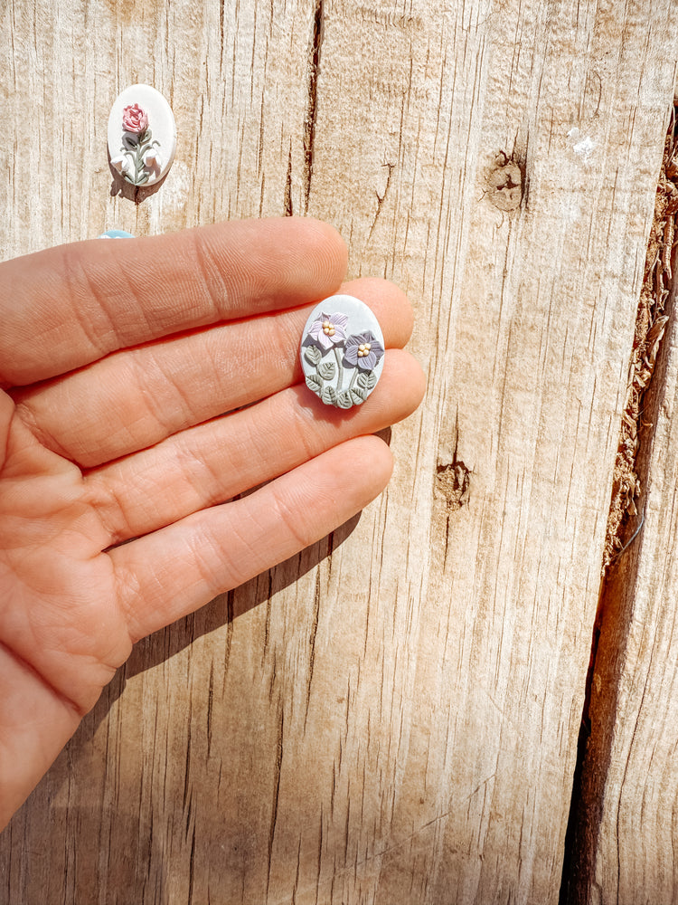 Birth Flower Stud Earrings