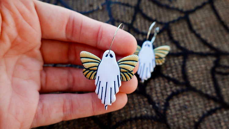 Butterfly Ghost Hoop Earrings