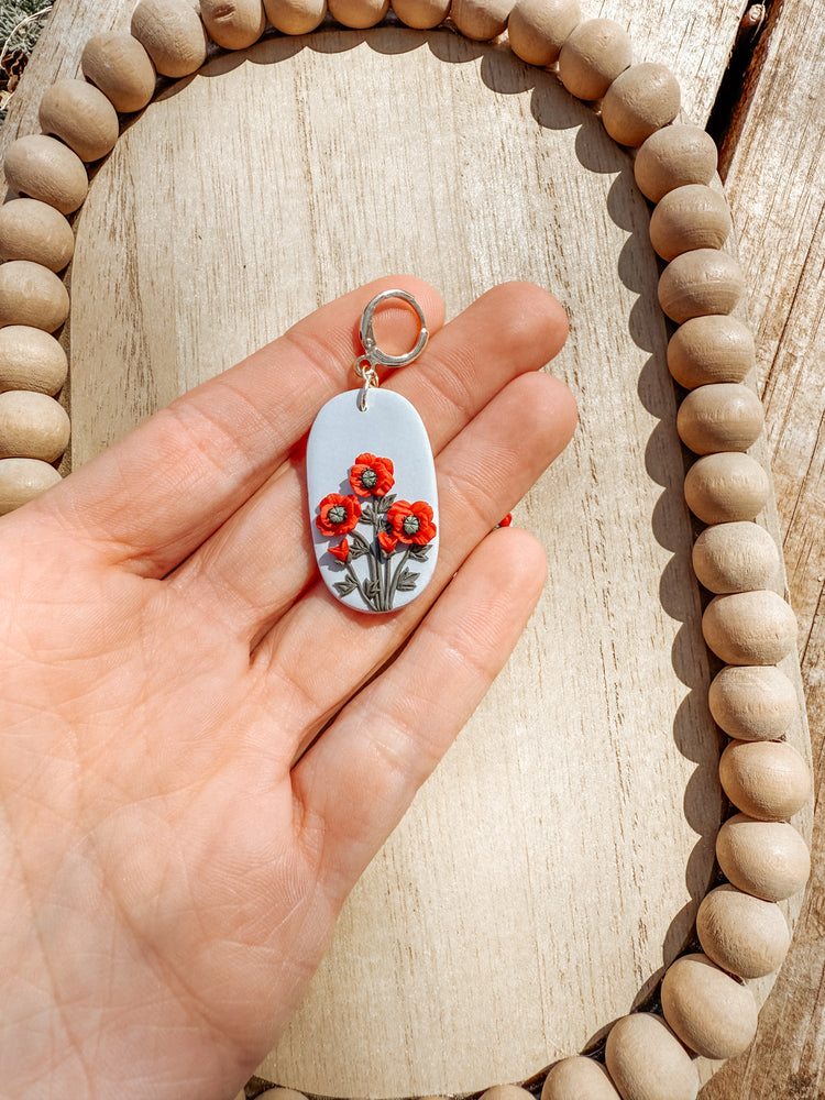 Poppy August Birth Flower Earrings
