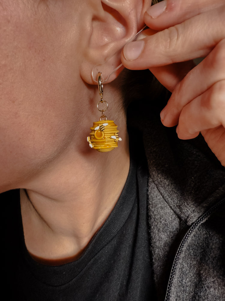Beehive Huggie Earrings