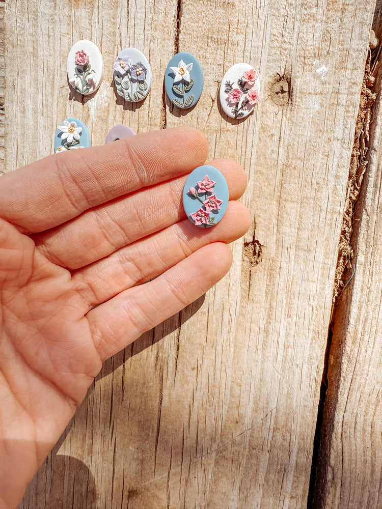 Birth Flower Stud Earrings