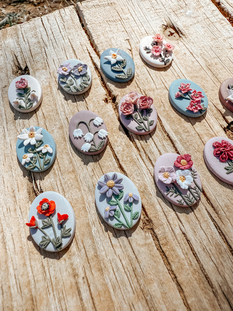 Birth Flower Stud Earrings