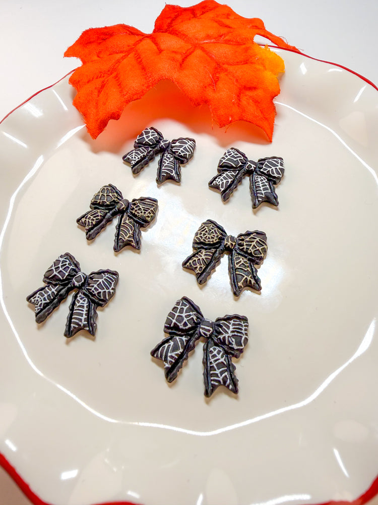 Spiderweb Halloween Bow Stud Earrings