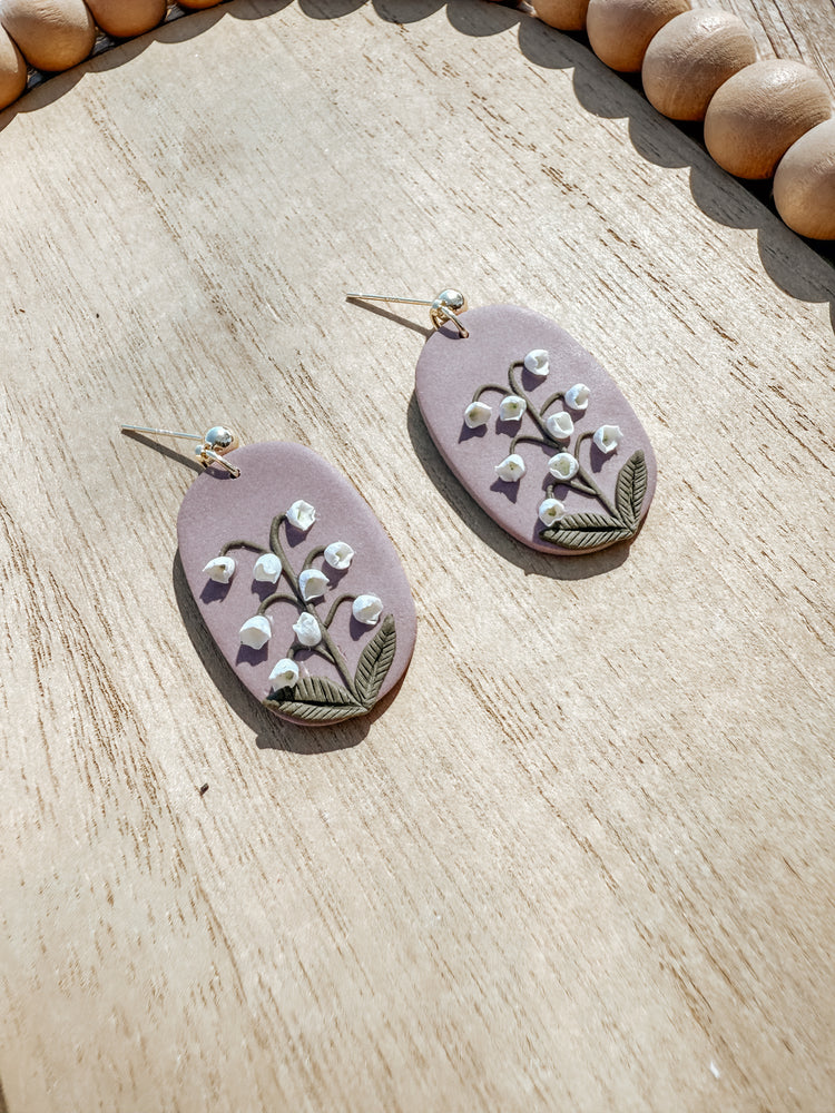 Lily Of The Valley May Birth Flower Dangle Earrings