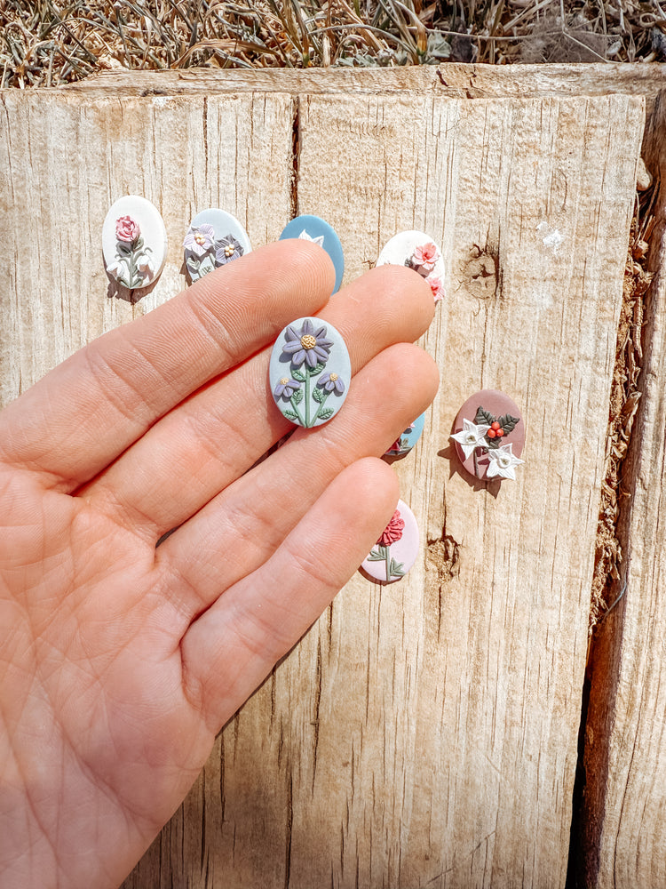 Birth Flower Stud Earrings