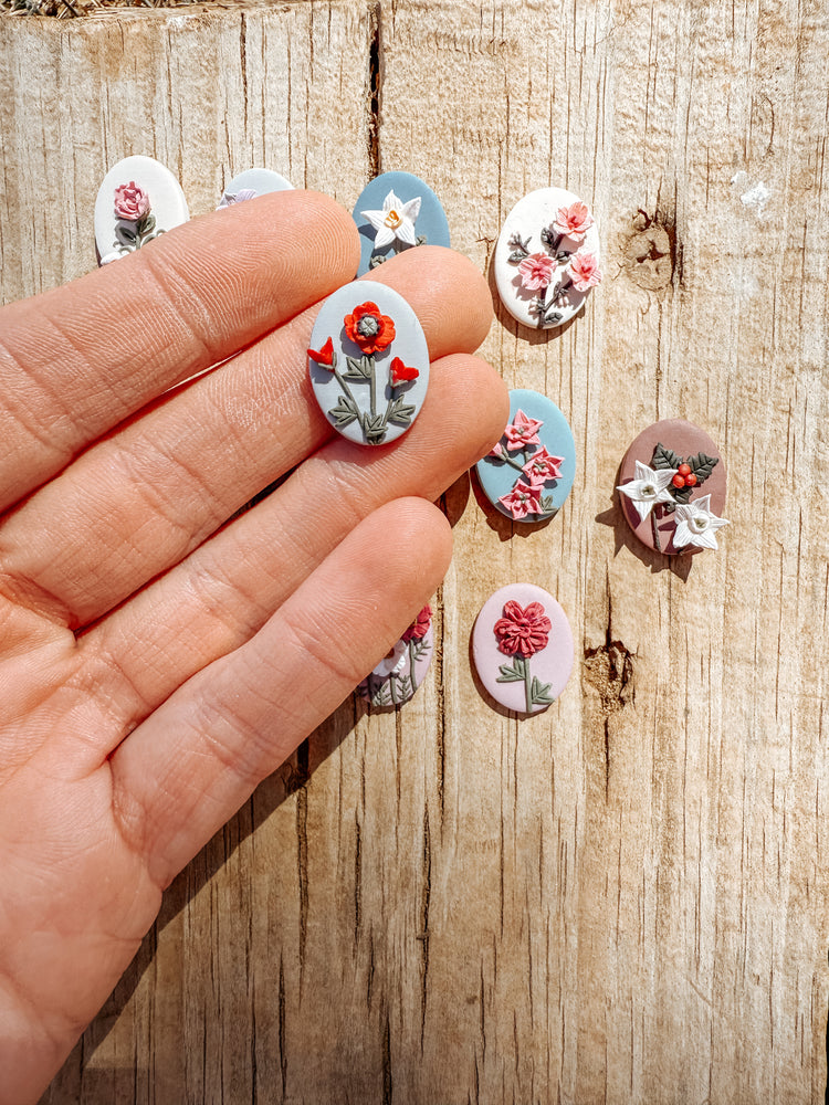 Birth Flower Stud Earrings