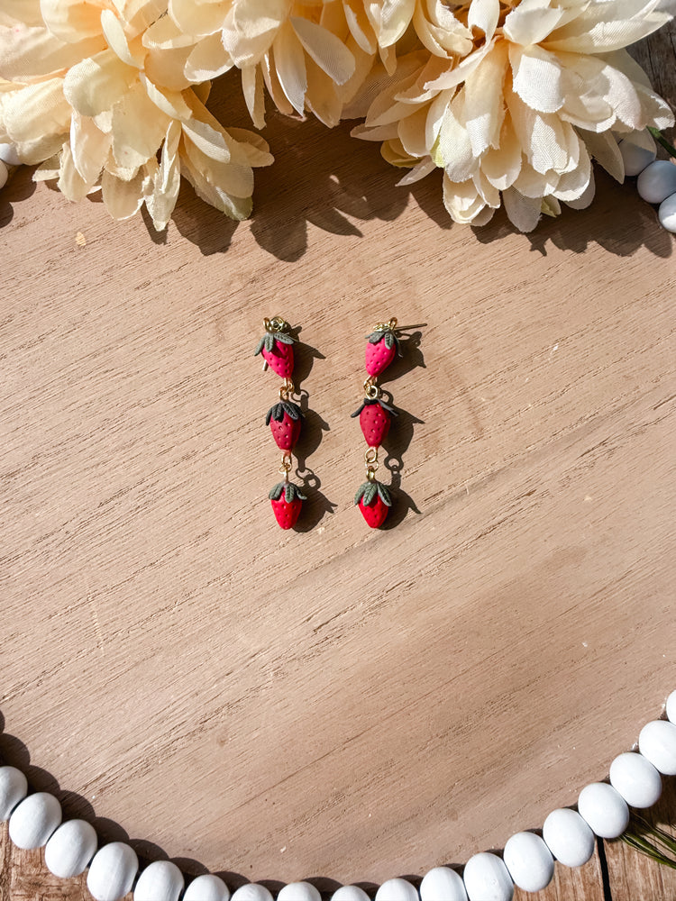 Strawberry Tier Dangle Earrings