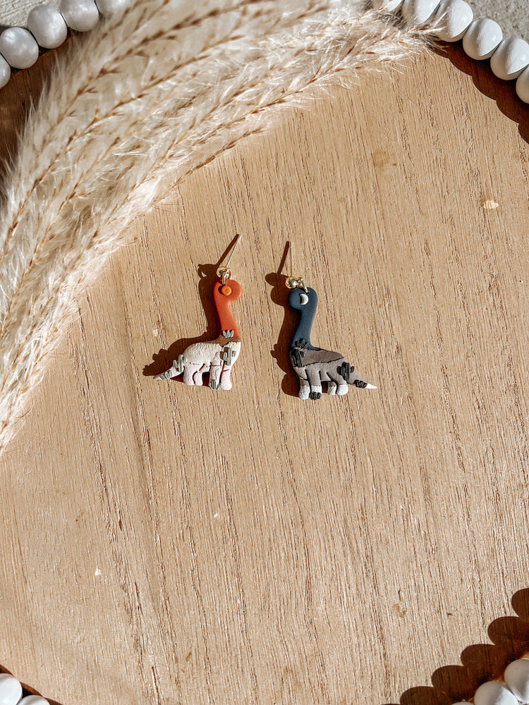 Day & Night Western Dinosaur Earrings