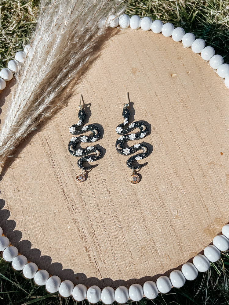 Celestial Snake Dangle Earrings