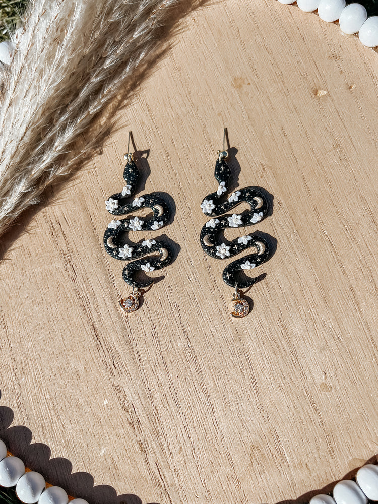 Celestial Snake Dangle Earrings