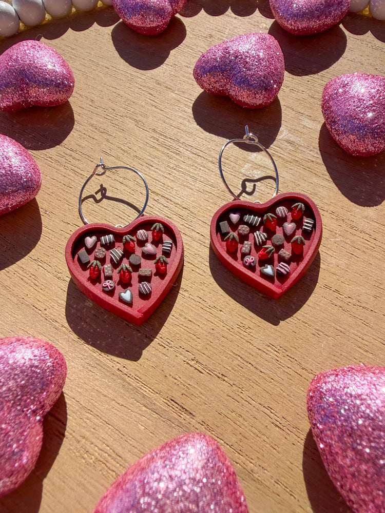 Chocolate Box Heart Earrings