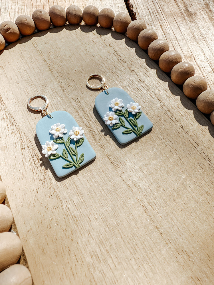 Daisy April Birth Flower Earrings