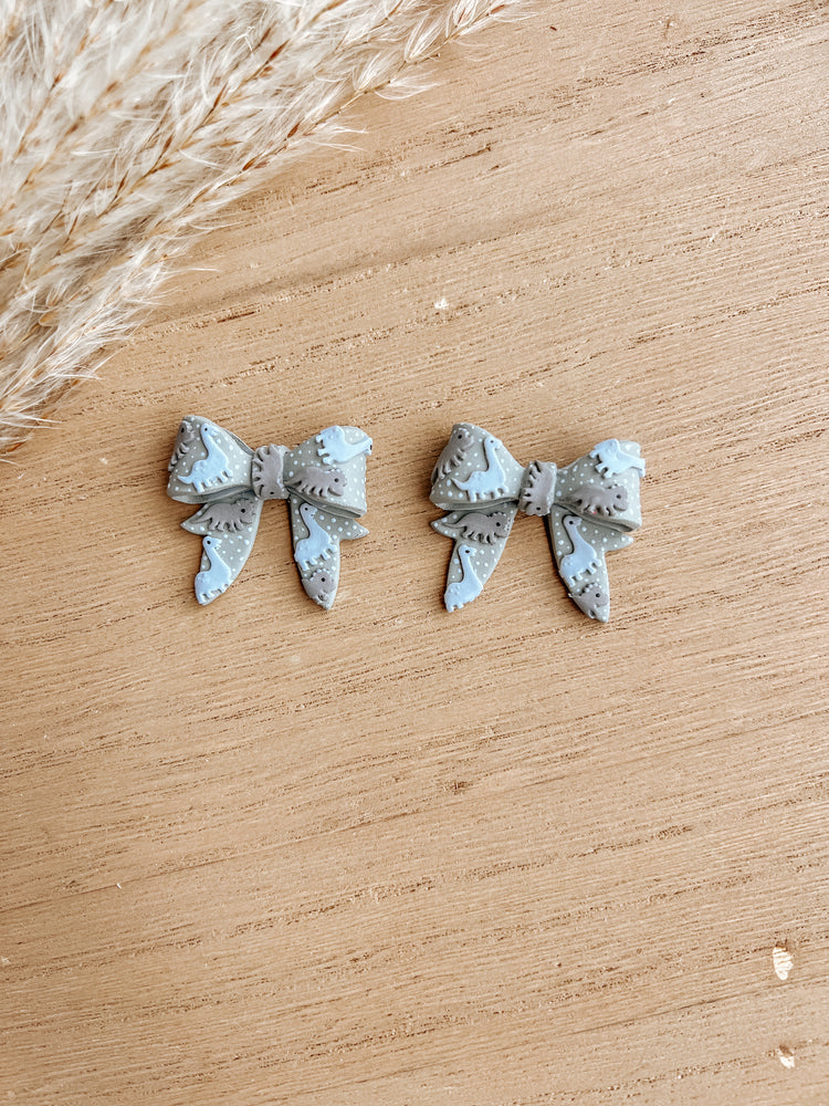 Dino Bow Stud Earrings