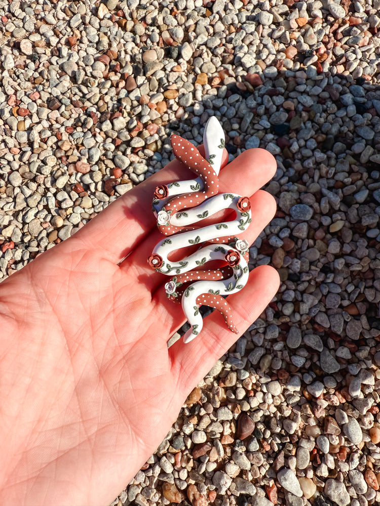 Desert Serpent Floral Snake Earrings