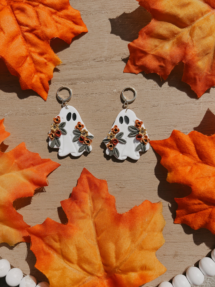 Floral OG Ghost Huggie Earrings