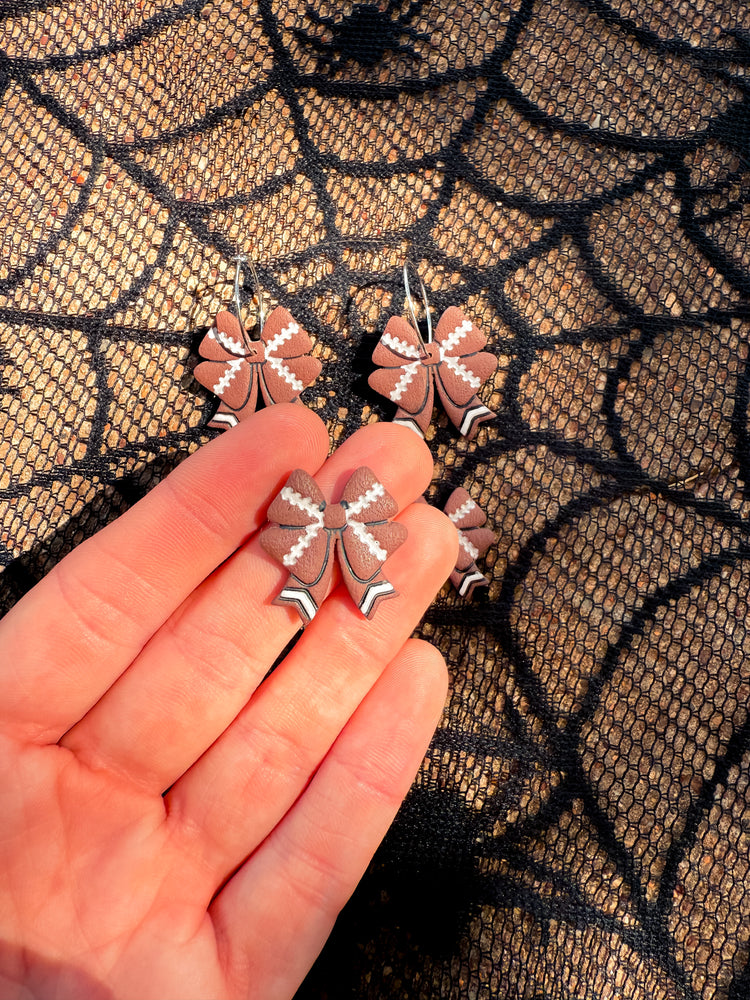 Football Bow Earrings