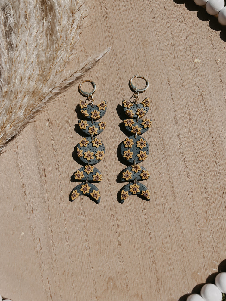Sunflower Moon Phase Earrings
