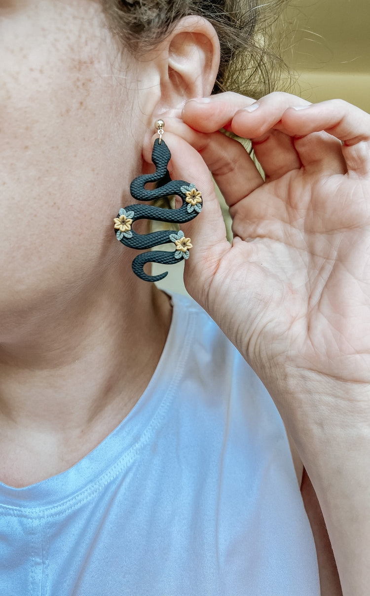 Sunflower Snake Earrings