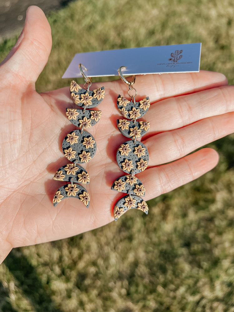 Sunflower Moon Phase Earrings