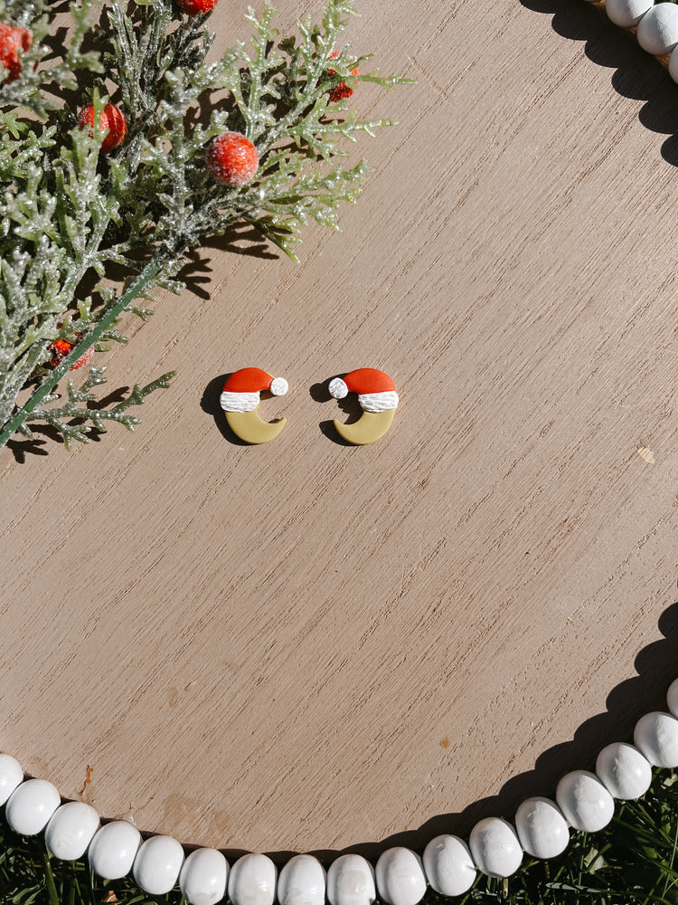 Santa Moon Stud Earrings