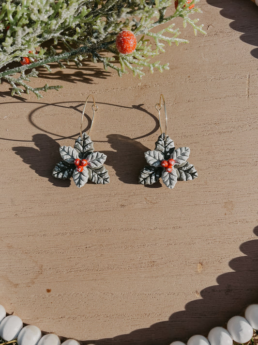 OG Holly Leaf Dangle Earrings