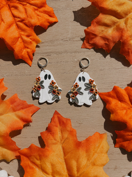Floral OG Ghost Huggie Earrings