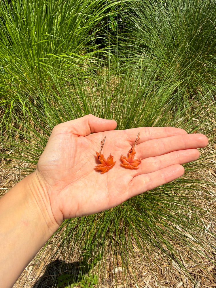 Autumn Maple Leaf Dangle Earrings