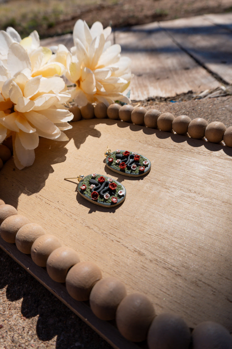 Rose Garden Snake Earrings