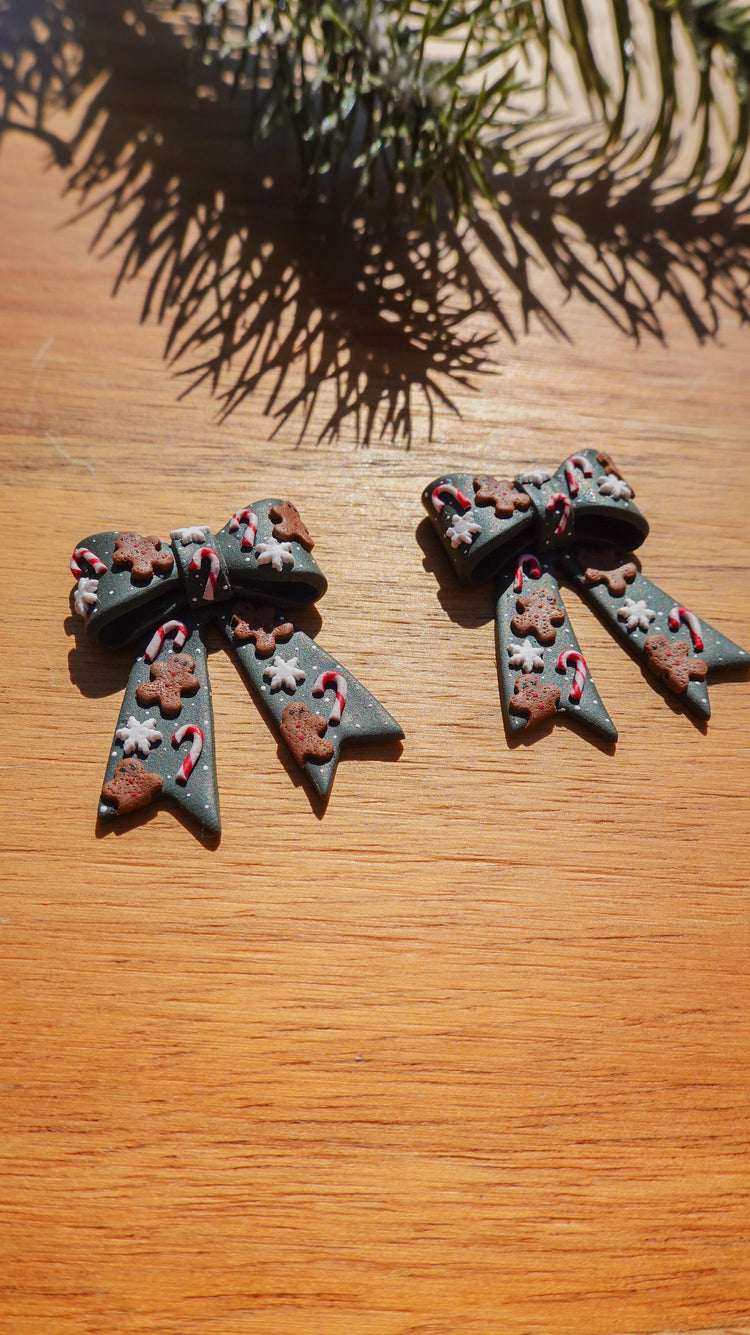 Gingerbread Bow Earrings