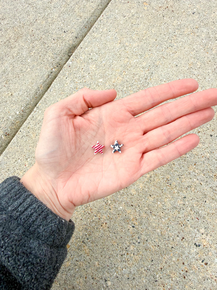 Patriotic Star Stud Earrings